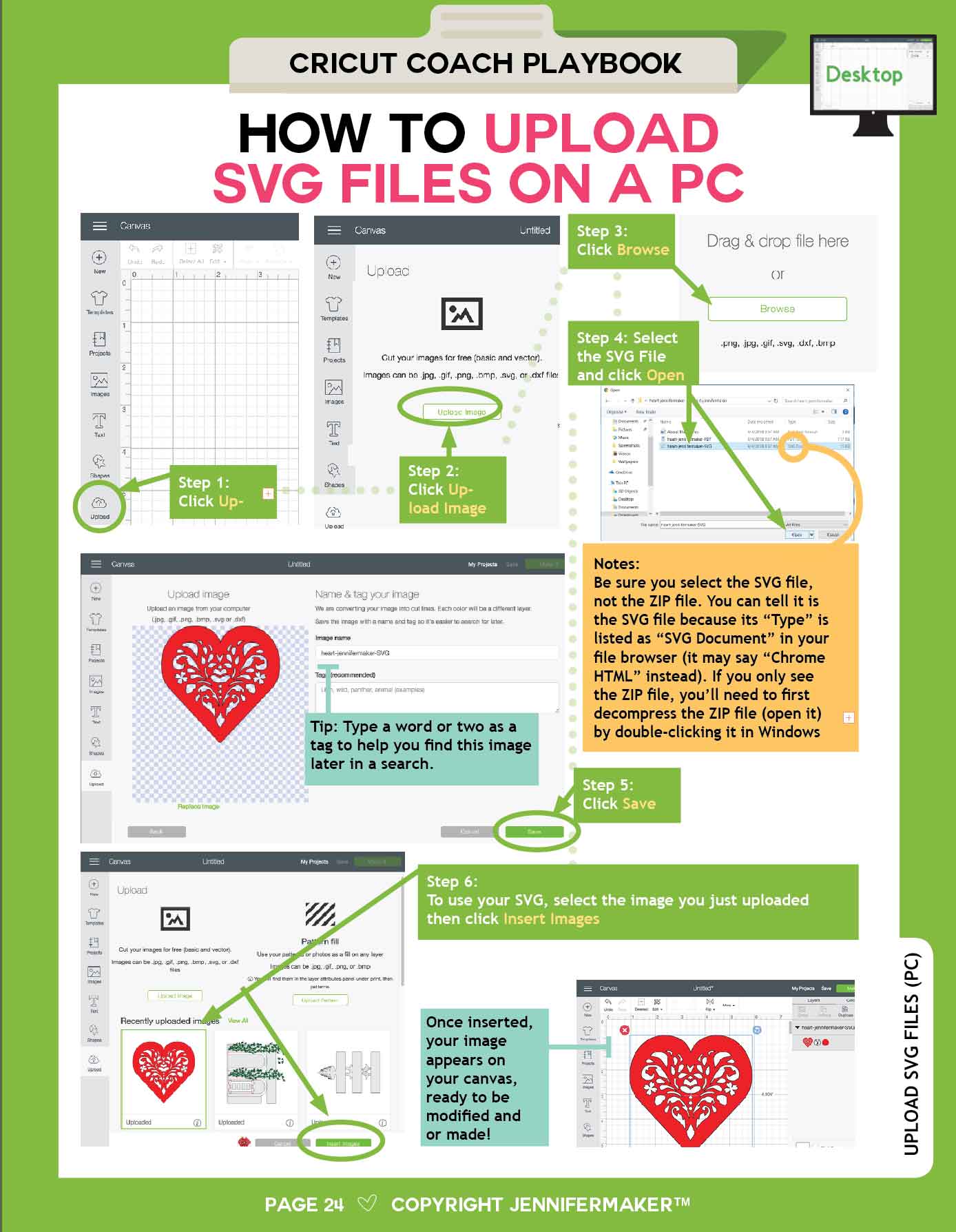 Cricut Coach Playbook: Quick and Easy One-Page Diagrams for Popular Tasks in Cricut Design Space - Digital Download - Image 3